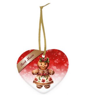 Keramiek Kerstornament Peperkoek hart – Best Mom