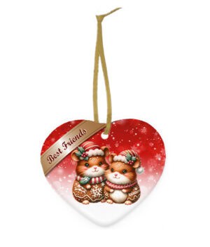 Keramiek Kerstornament Peperkoek hart – Best Friends Hamster