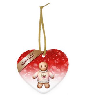 Keramiek Kerstornament Peperkoek hart – Baby Girl