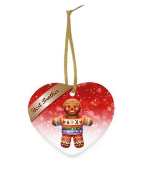 Keramiek Kerstornament Peperkoek hart – Best Brother