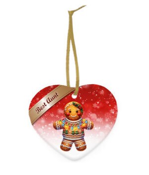 Keramiek Kerstornament Peperkoek hart – Best Aunt