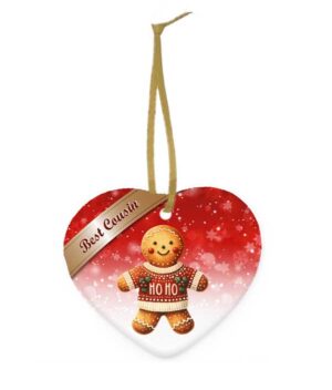 Keramiek Kerstornament Peperkoek hart – Best Cousin