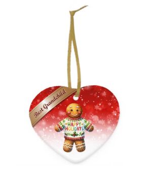 Keramiek Kerstornament Peperkoek hart – Best Grandchild