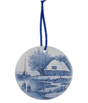 Keramiek Kerstornament Delfts Blauw – Boerderij