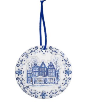 Keramiek Kerstornament Delfts Blauw – Grachtenhuisjes