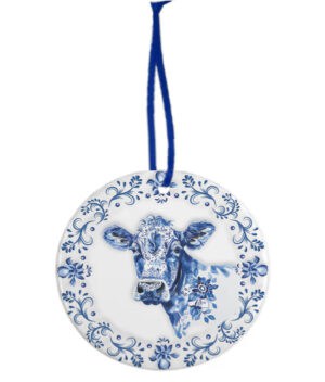 Keramiek Kerstornament Delfts Blauw – Koe