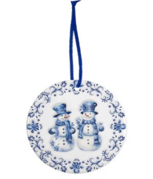 Keramiek Kerstornament Delfts Blauw – Sneeuwpop