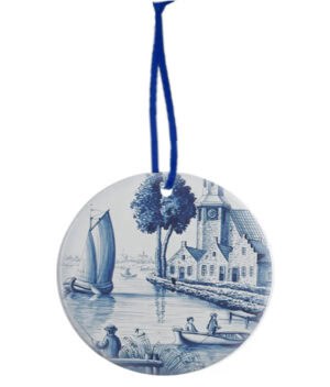 Keramiek Kerstornament Delfts Blauw – Hollandse haven