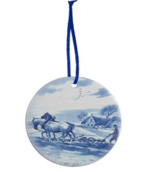 Keramiek Kerstornament Delfts Blauw – Landbouw