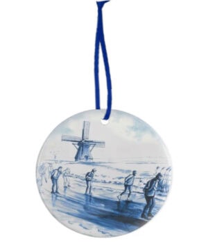 Keramiek Kerstornament Delfts Blauw – Schaatsen